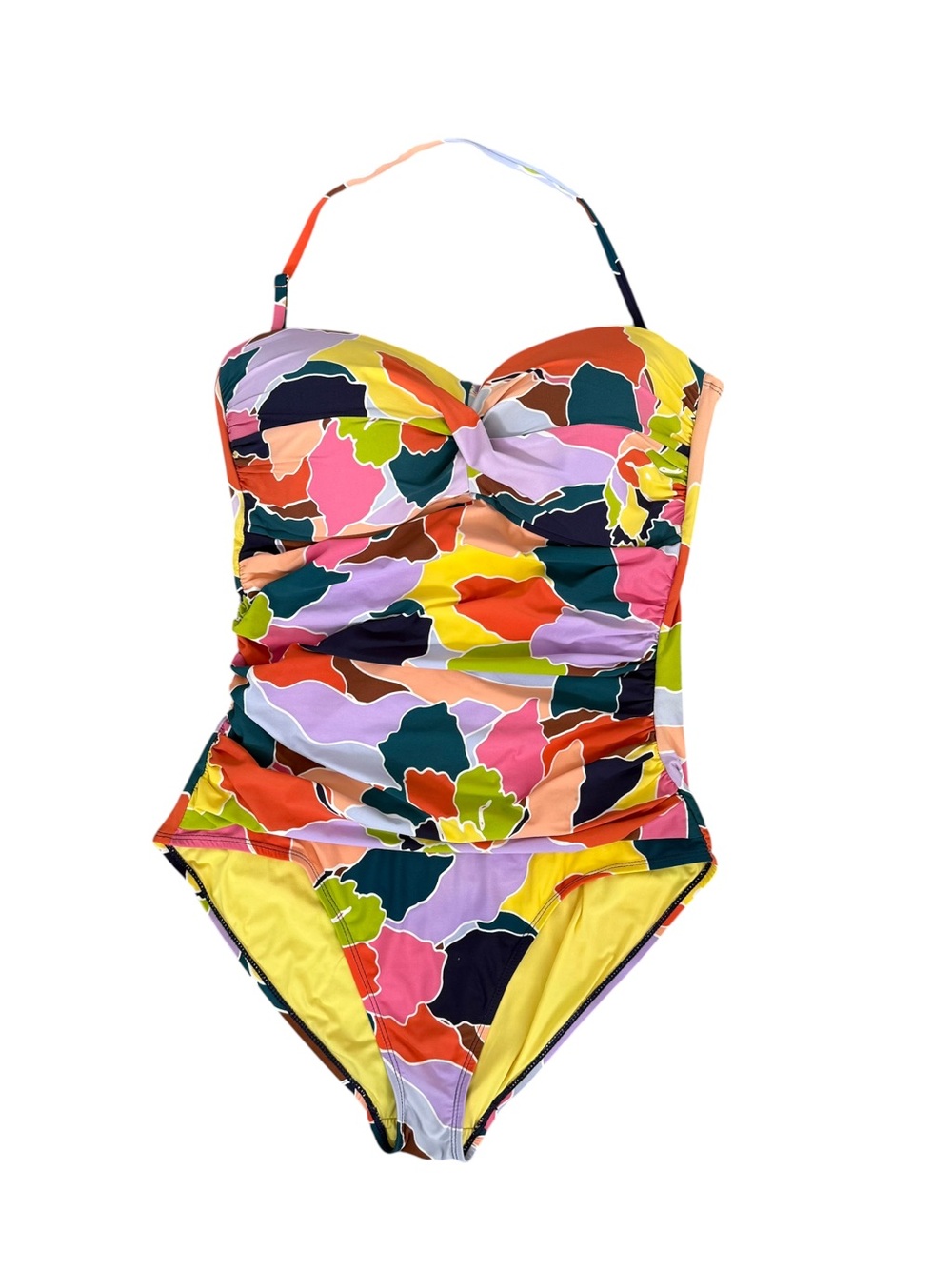 Anne Cole Twist Front Shirred Floral One Piece Swimsuit